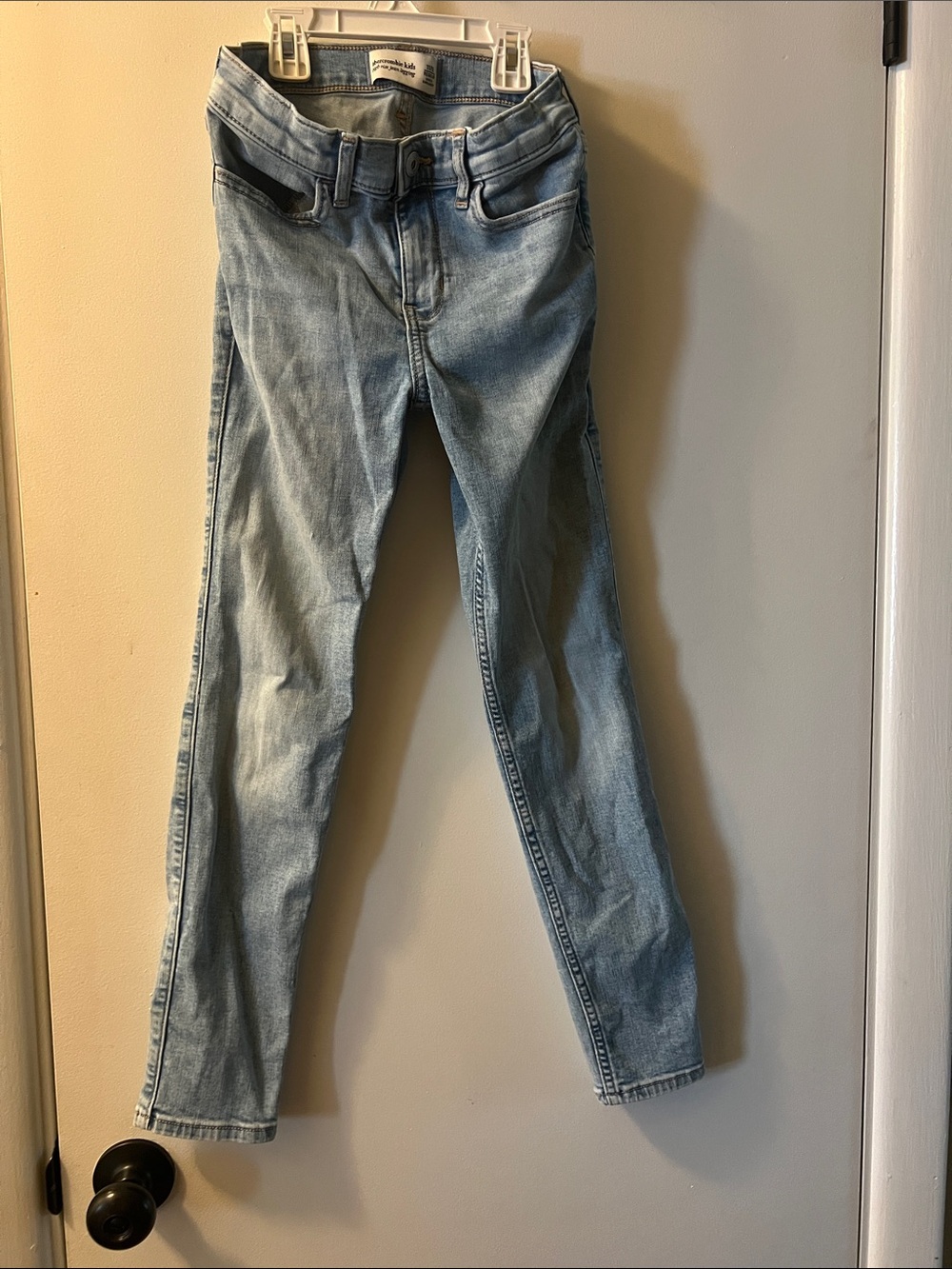 abercrombie kids light blue high-rise jean leggings